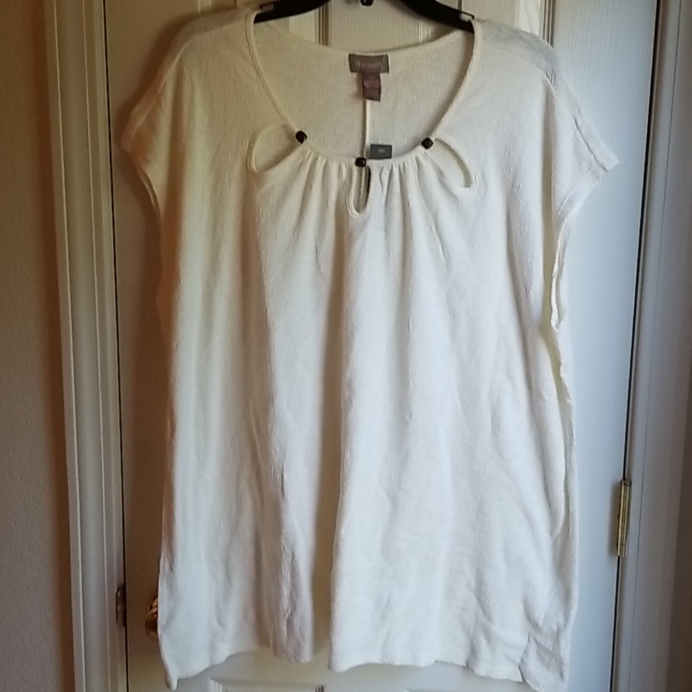 NWT ROCHELLI CREME SLEEVELESS TUNIC💚